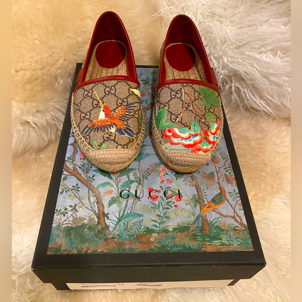 Gucci GG Supreme Tian Espadrilles - Floral - US Size 6 EU Size 36